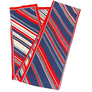 Vintage Scarves by Nasharr 1970s Polyester Scarf American‎ Red White Blue